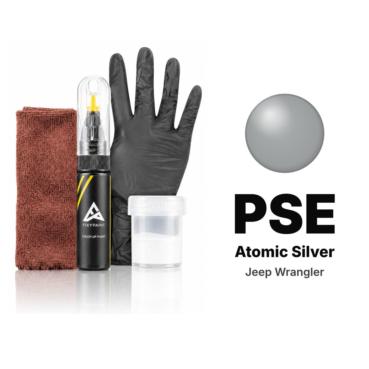 Touch-up paint for Jeep Wrangler PSE Atomic Silver, Complete kit