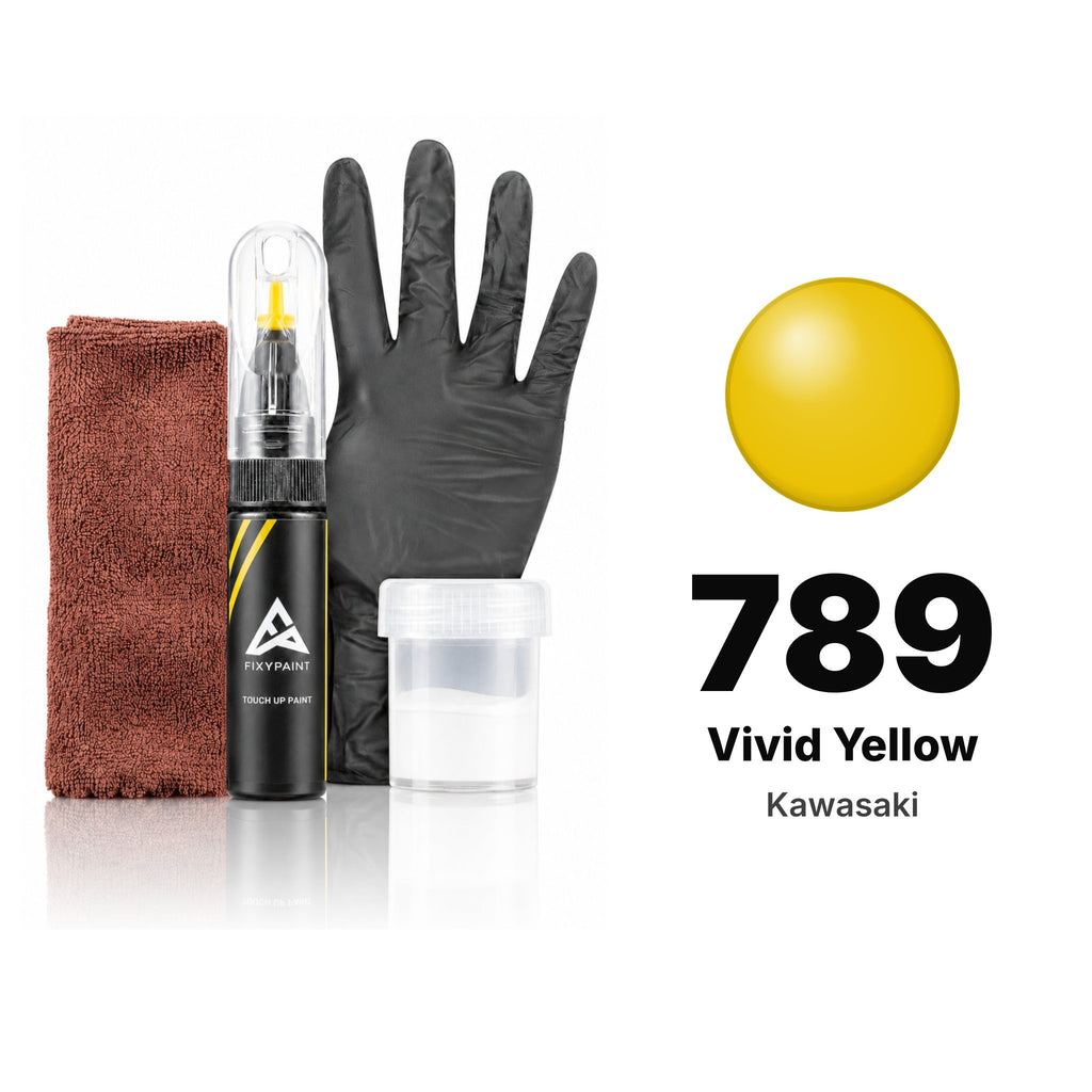 Touch-up paint for Kawasaki 789 Vivid Yellow, Complete kit