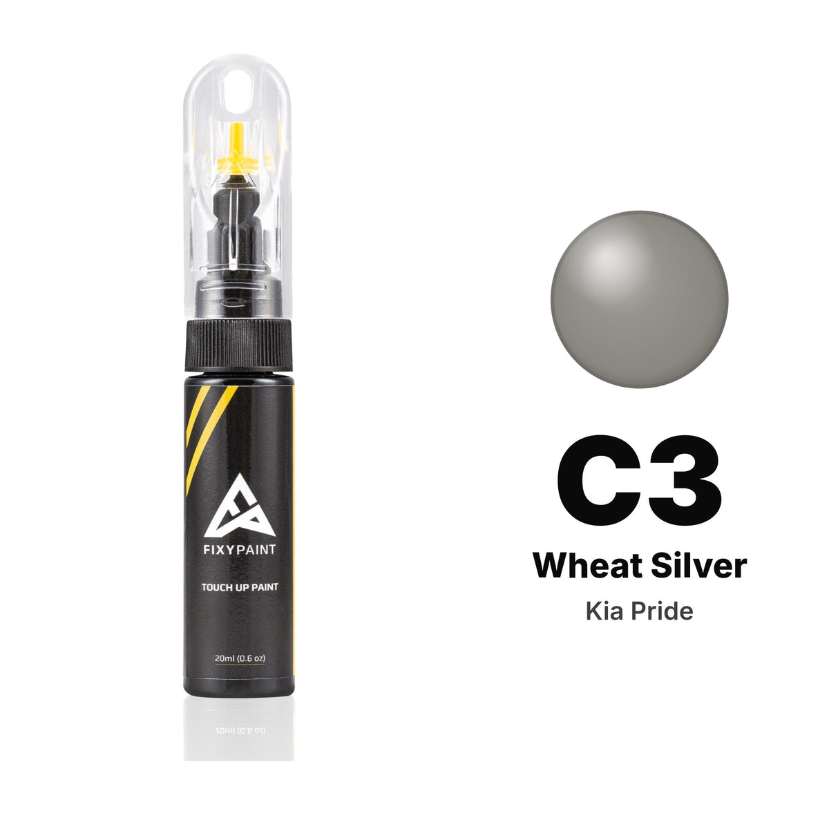 Kia Pride C3 Wheat Silver touch-up paint, Basic kit