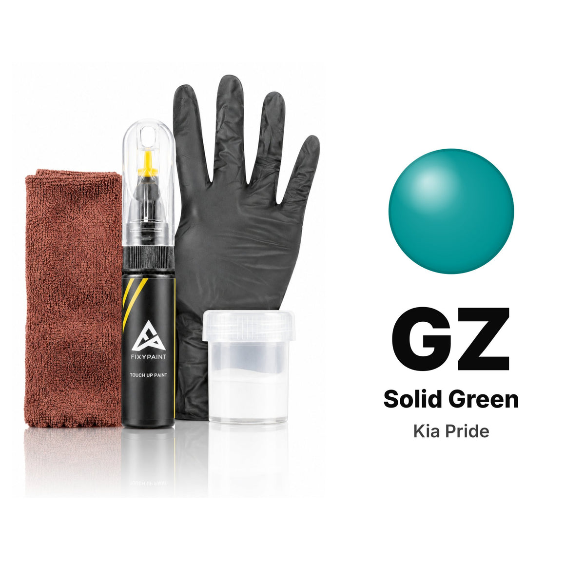 Lackstift für Kia Pride – GZ Solid Green (1997–2004), Set Komplett