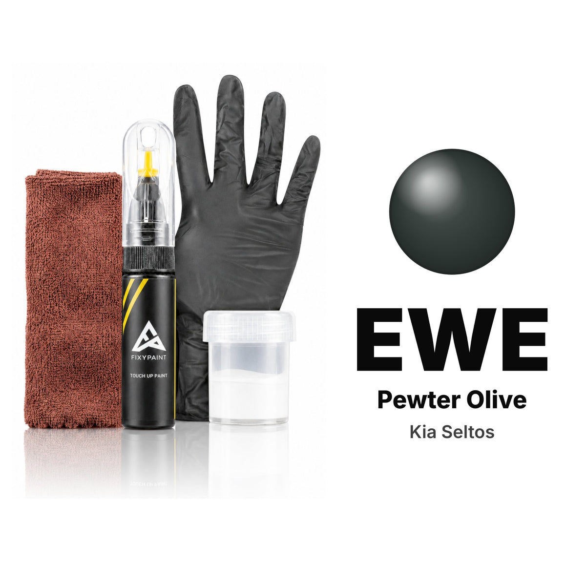 Touch-up paint for Kia Seltos EWE Pewter Olive, Complete kit