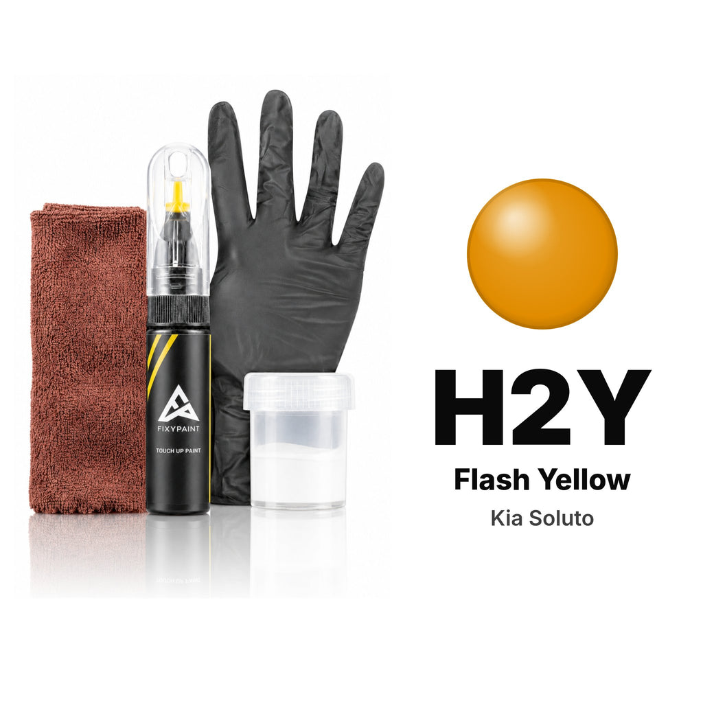 Touch-up paint for Kia Soluto H2Y Flash Yellow, Complete kit