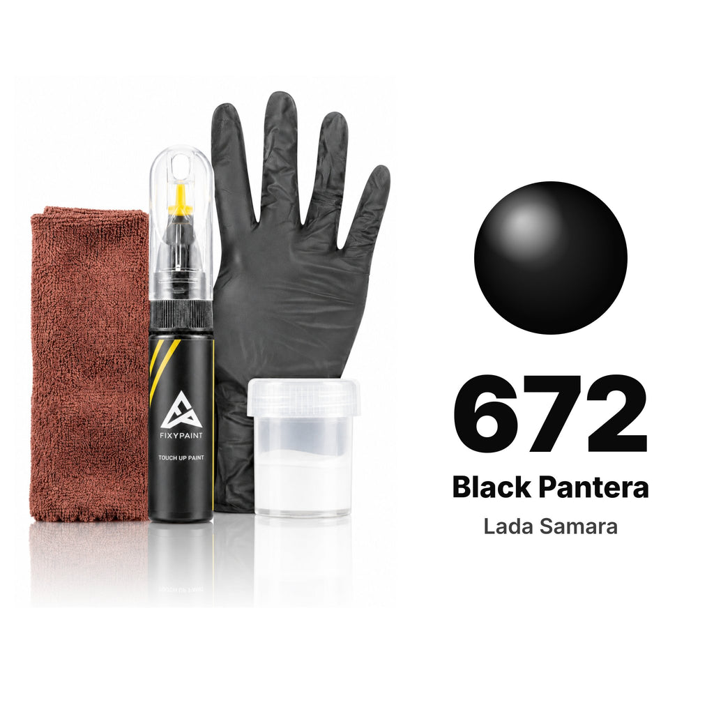 Touch-up paint for Lada Samara 672 Black Pantera, Complete kit