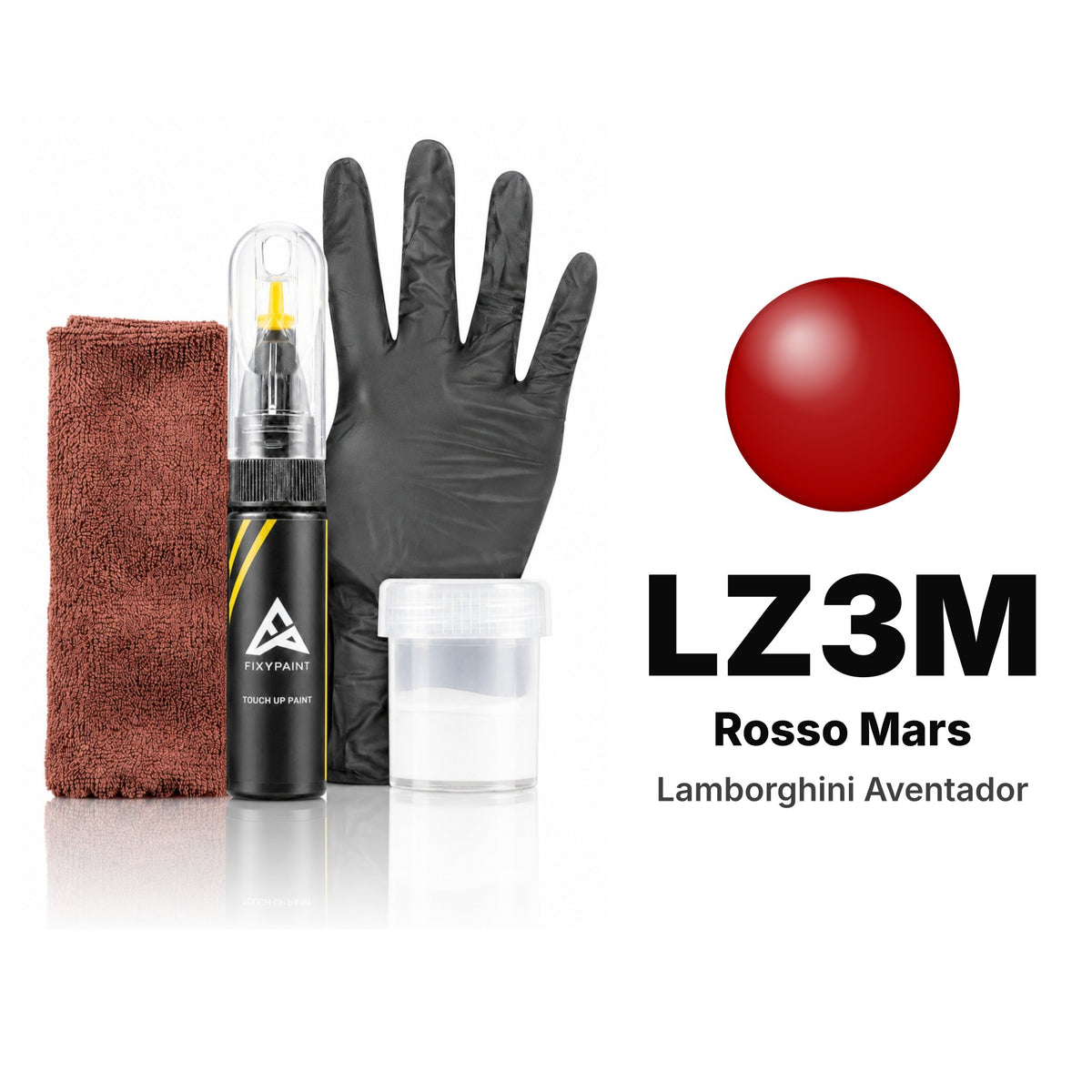Touch-up paint for Lamborghini Aventador LZ3M Rosso Mars, Complete kit