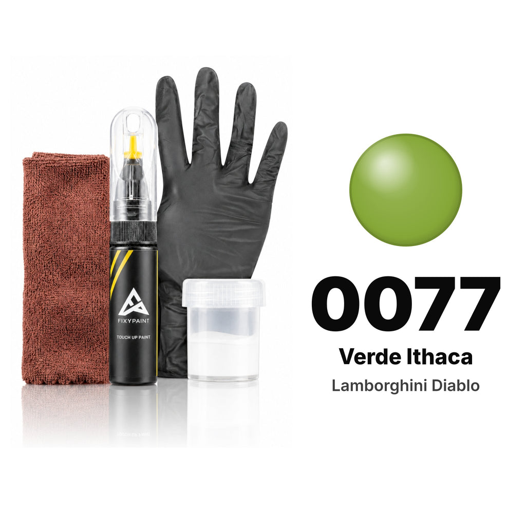 Touch-up paint for Lamborghini Diablo 0077 Verde Ithaca, Complete kit