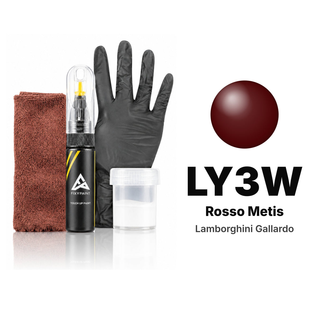 Touch-up paint for Lamborghini Gallardo LY3W Rosso Metis, Complete kit