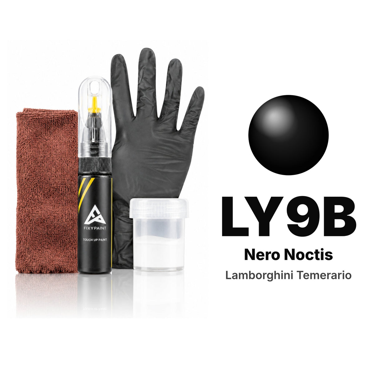 Touch-up paint for Lamborghini Temerario LY9B Nero Noctis, Complete kit