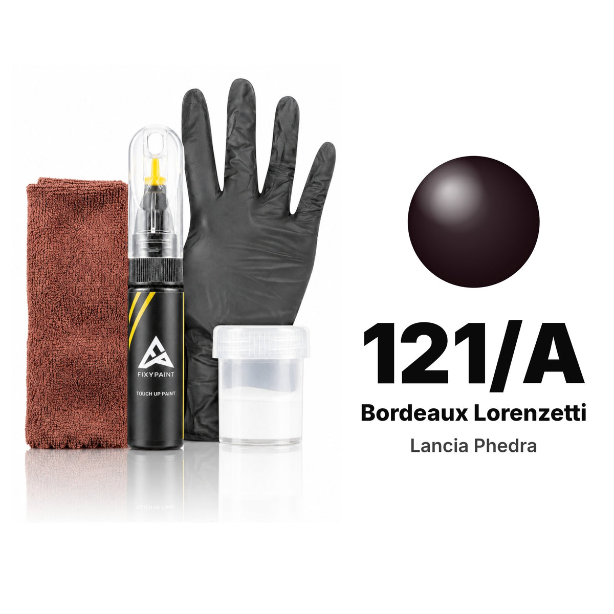 Touch-up paint for Lancia Phedra 121/A Bordeaux Lorenzetti, Complete kit