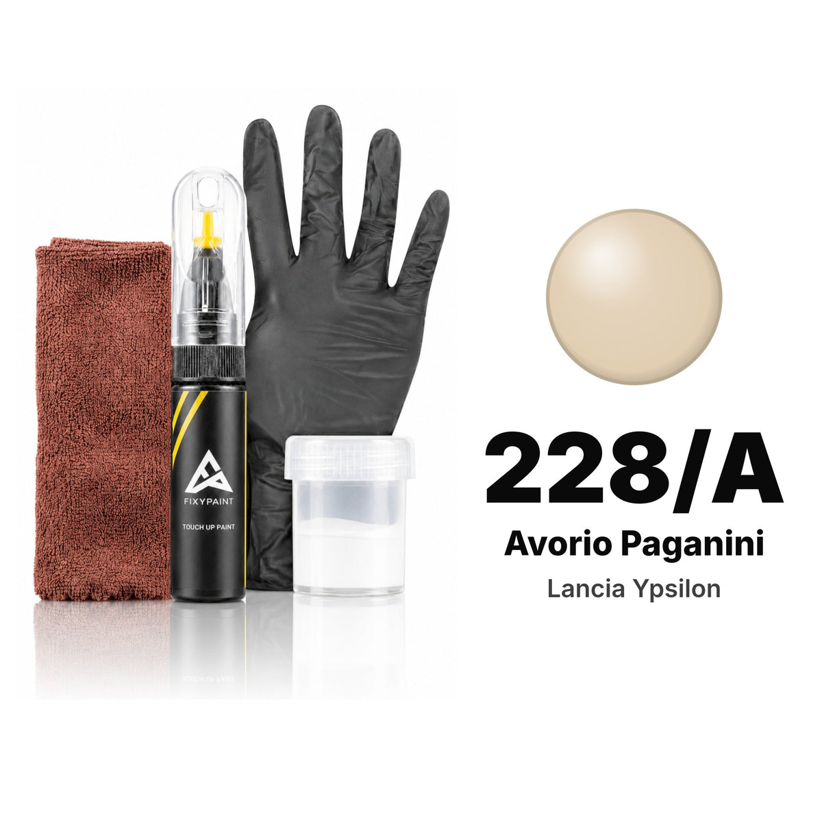 Touch-up paint for Lancia Ypsilon 228/A Avorio Paganini, Complete kit