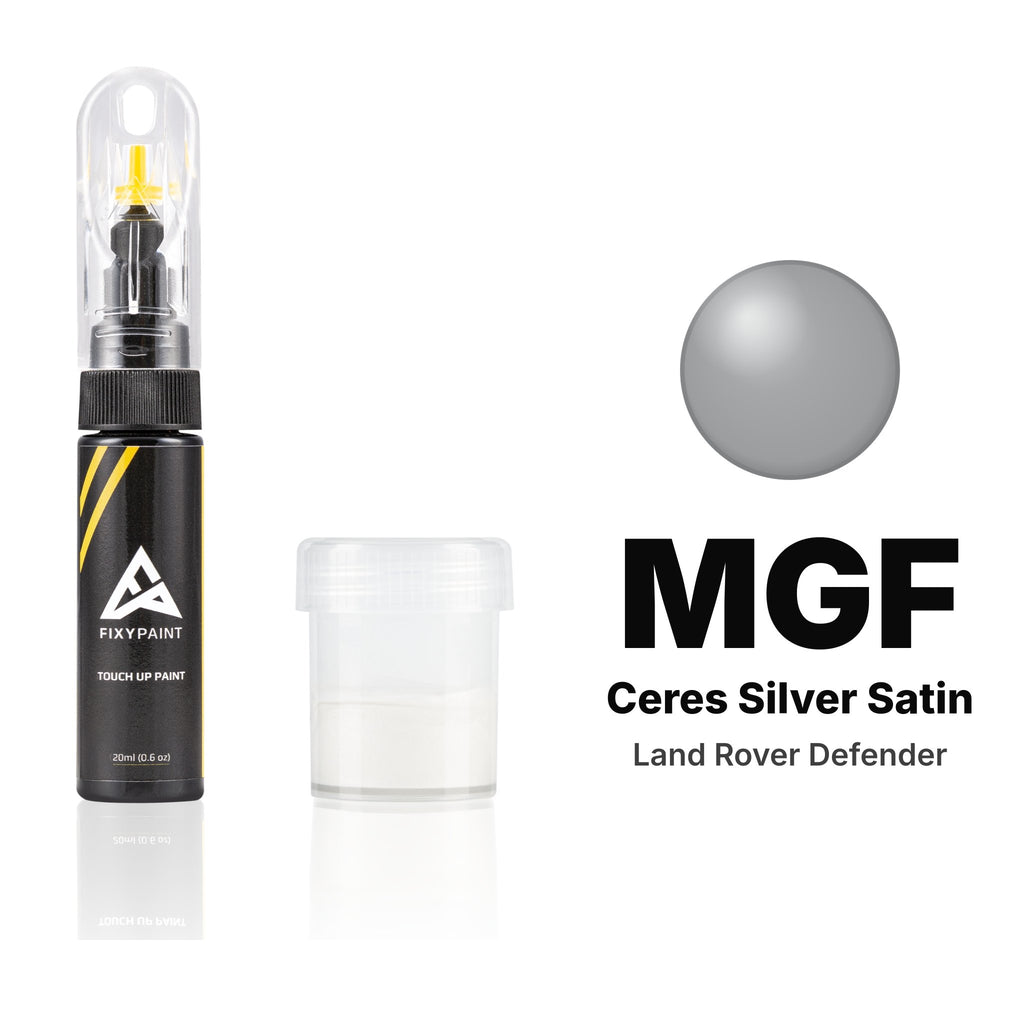 Peinture de retouche pour Land Rover Defender – MGF Ceres Silver Satin (2020), kit Standard