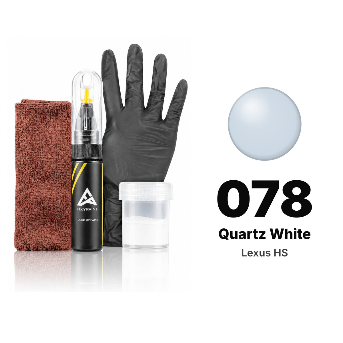 Lackstift für Lexus HS – 078 Quartz White (2010), Set Komplett