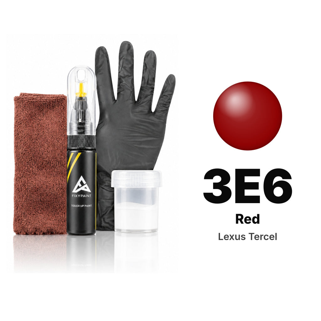 Touch-up paint for Lexus Tercel 3E6 Red, Complete kit