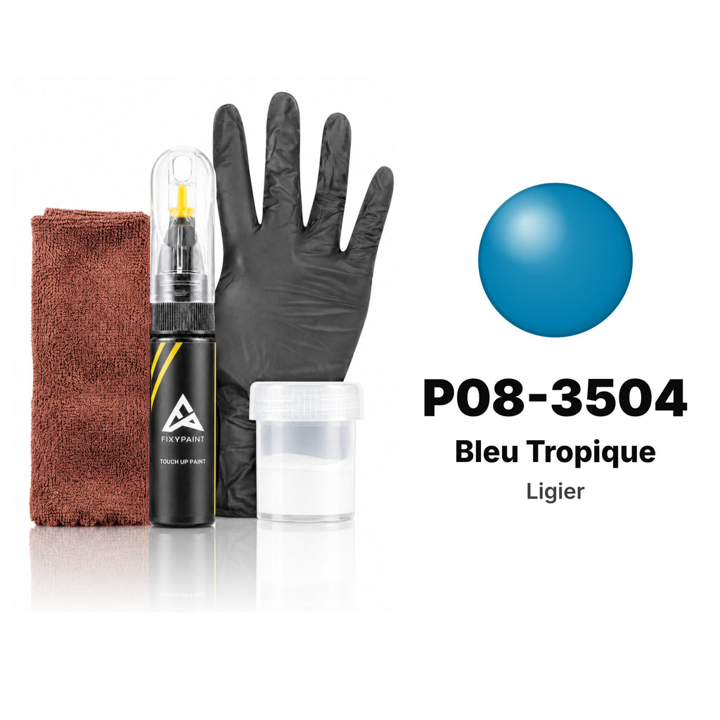 Touch-up paint for Ligier P08-3504 Bleu Tropique, Complete kit