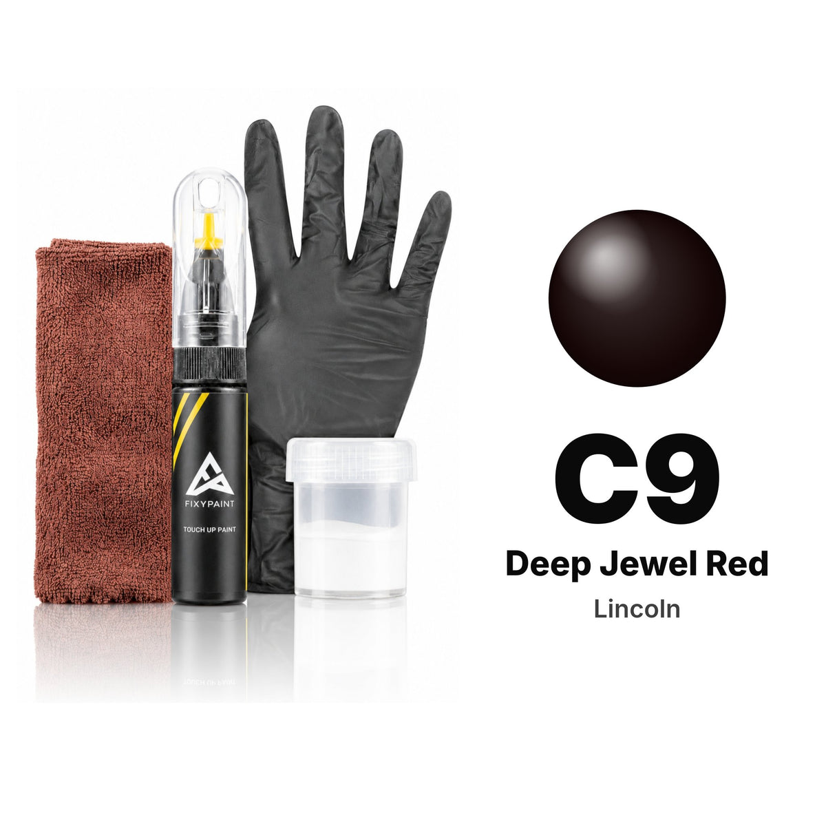 Touch-up paint for Lincoln C9 Deep Jewel Red, Complete kit