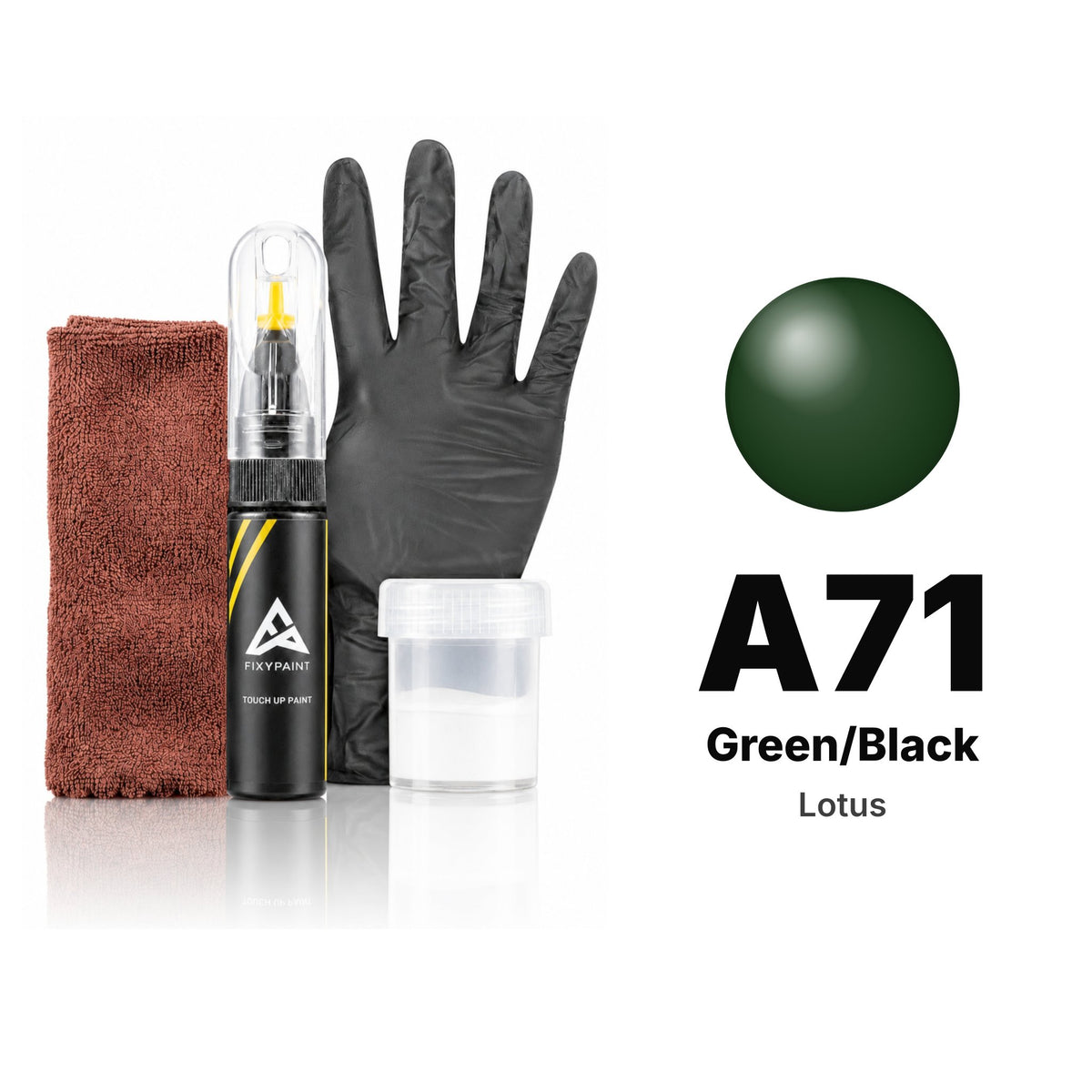 Touch-up paint for Lotus A71 Green/Black, Complete kit