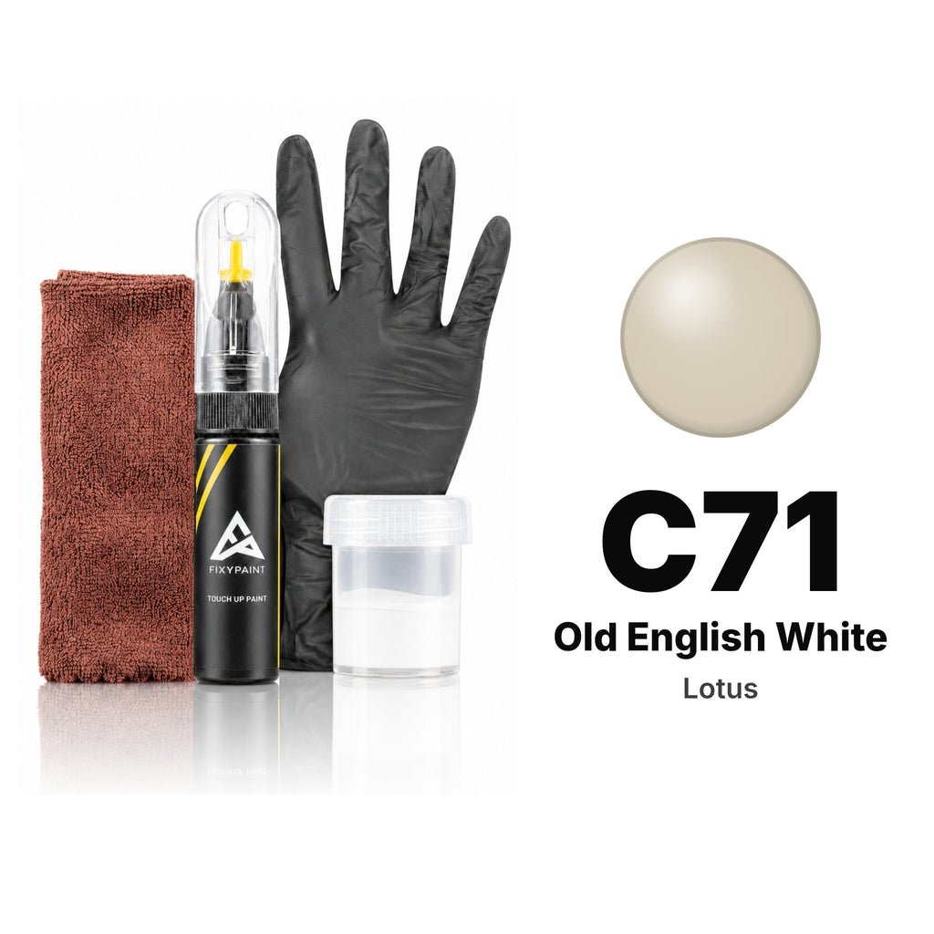 Touch-up paint for Lotus C71 Old English White, Complete kit