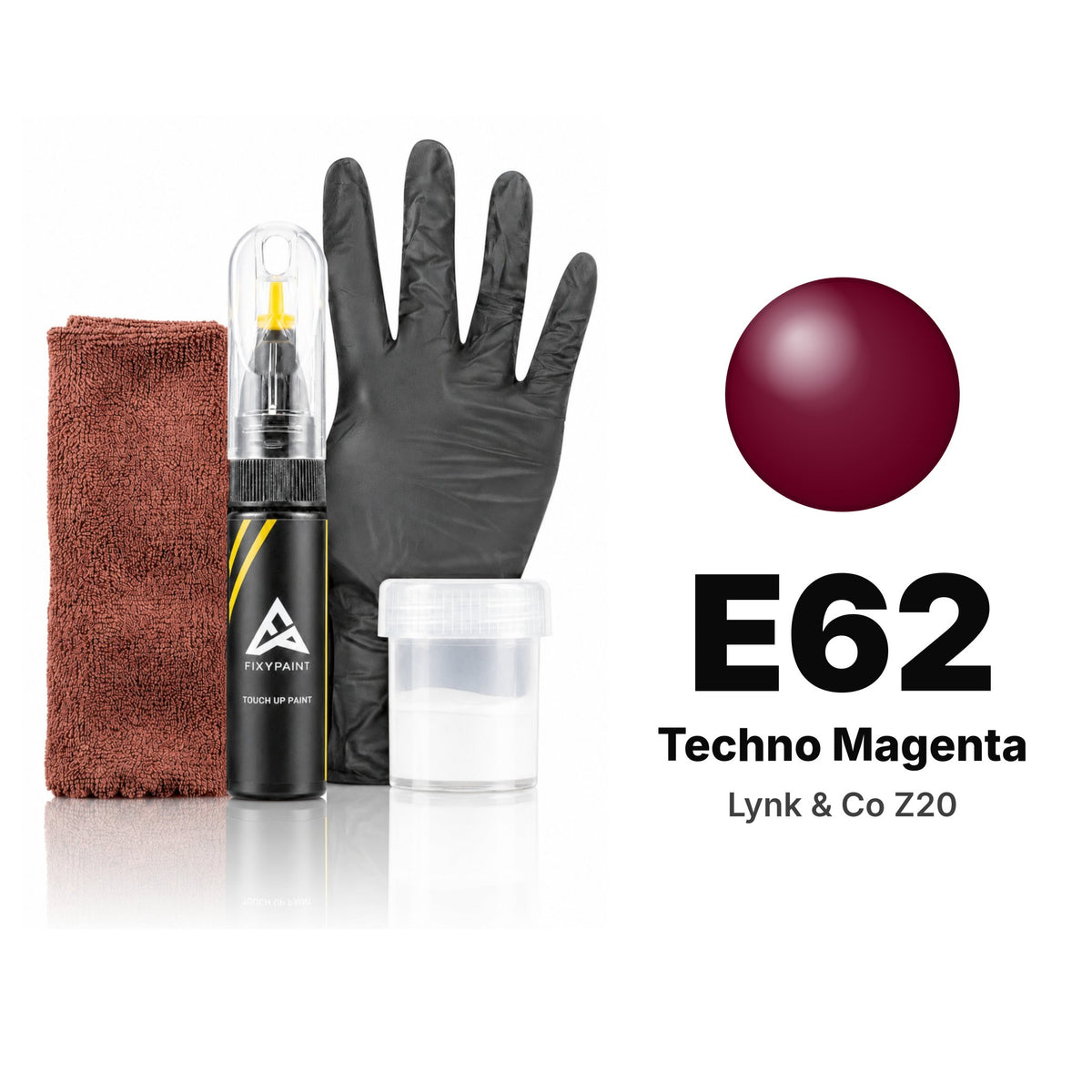 Lackstift für Lynk & Co Z20 – E62 Techno Magenta (ab 2025), Set Komplett