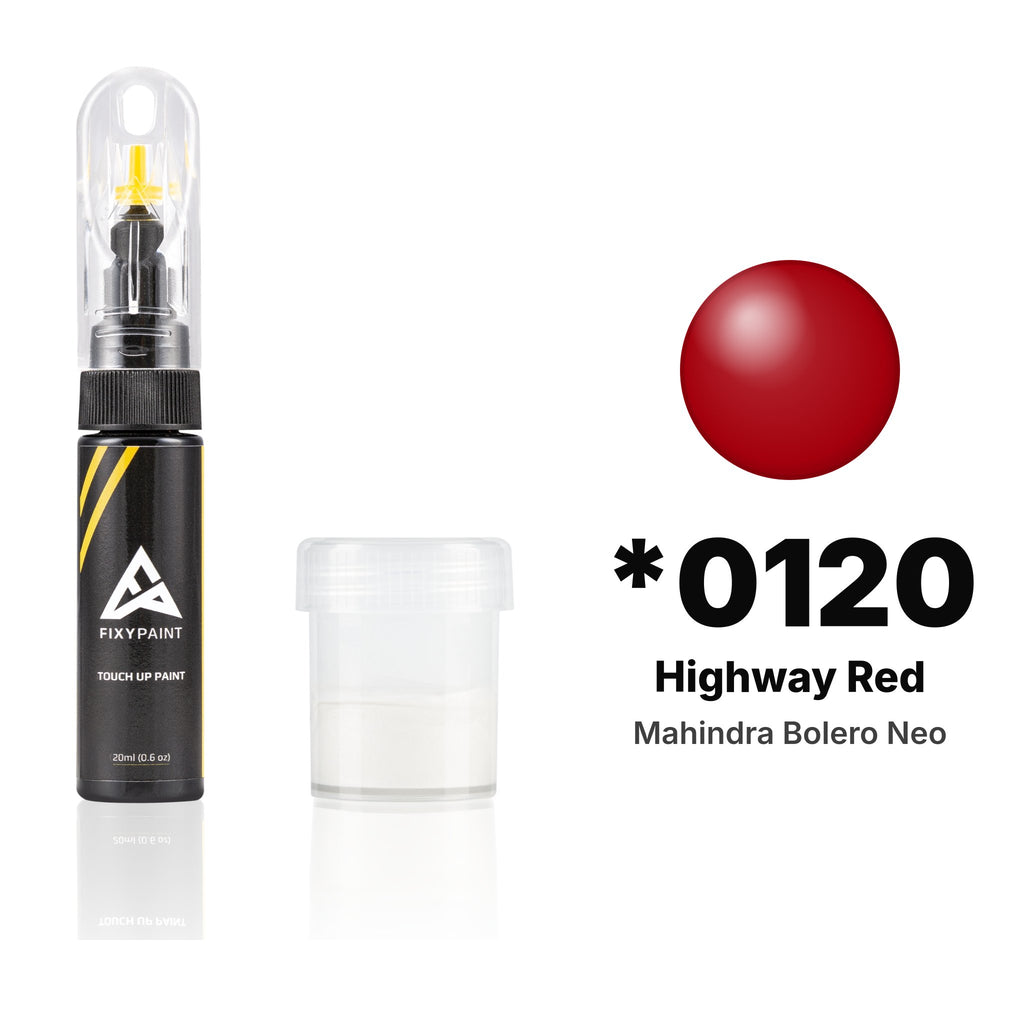 Pintura de retoque para Mahindra Bolero Neo – 0120 Highway Red (2023), kit Estándar