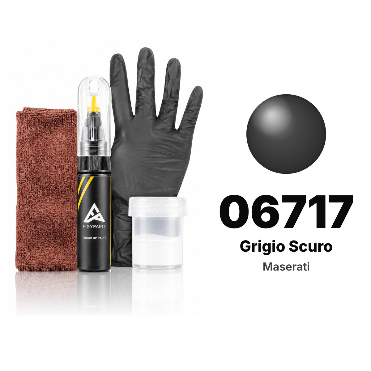Touch-up paint for Maserati 06717 Grigio Scuro, Complete kit