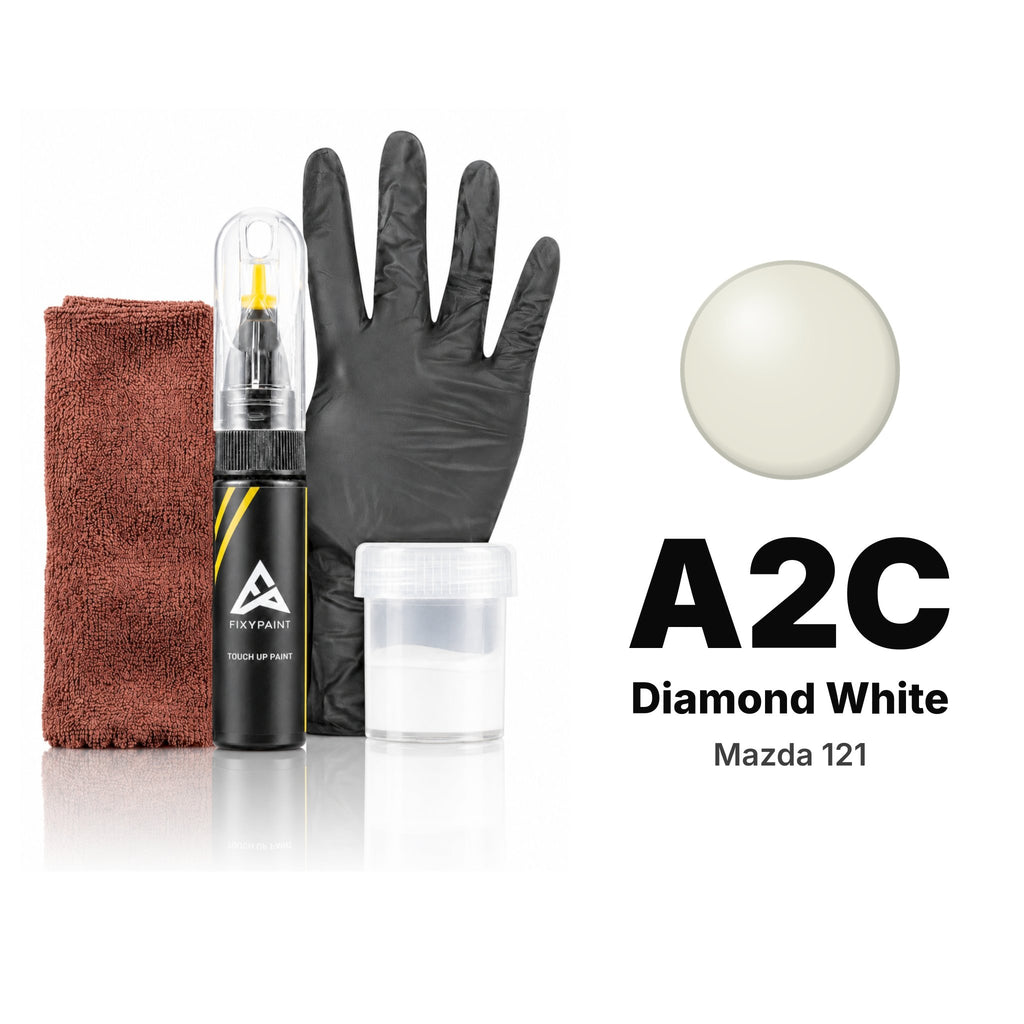 Touch-up paint for Mazda 121 A2C Diamond White, Complete kit