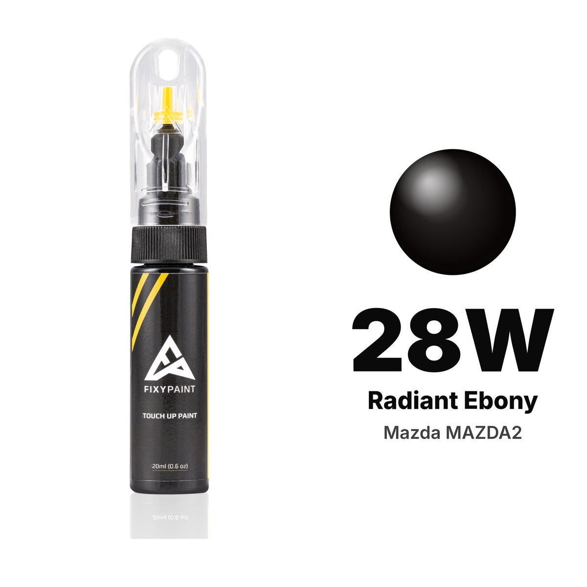 Mazda MAZDA2 28W Radiant Ebony touch-up paint, Basic kit