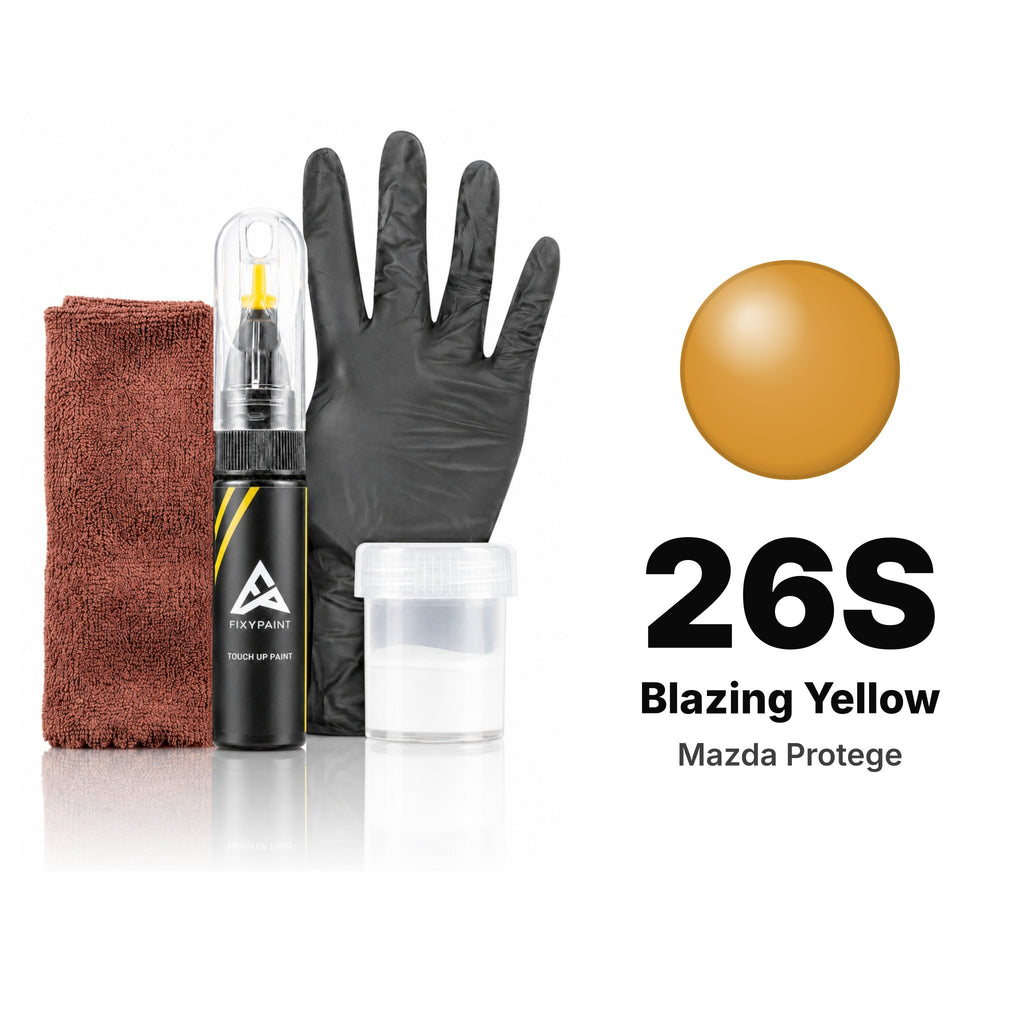 Touch-up paint for Mazda Protege 26S Blazing Yellow, Complete kit