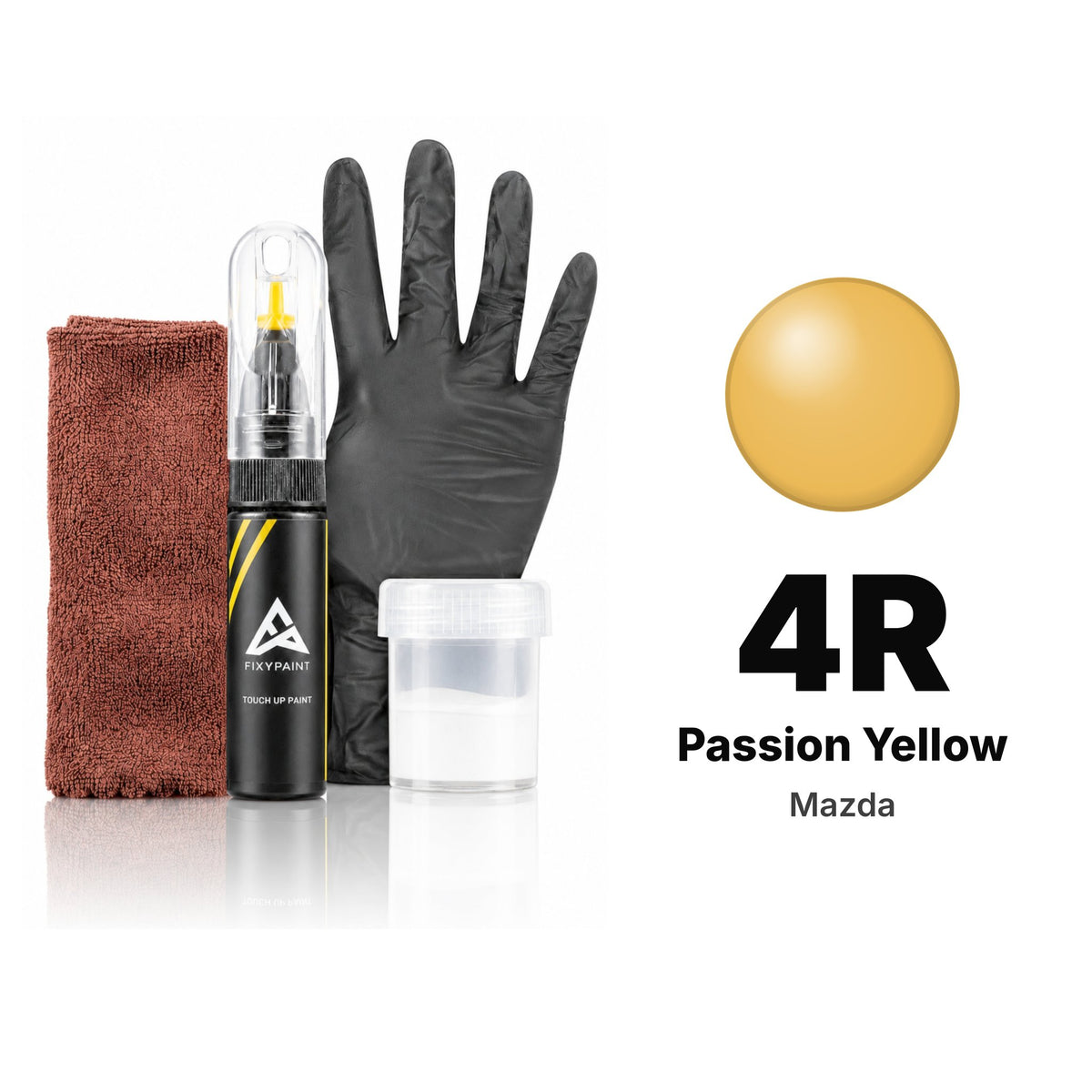 Touch-up paint for Mazda 4R Passion Yellow, Complete kit