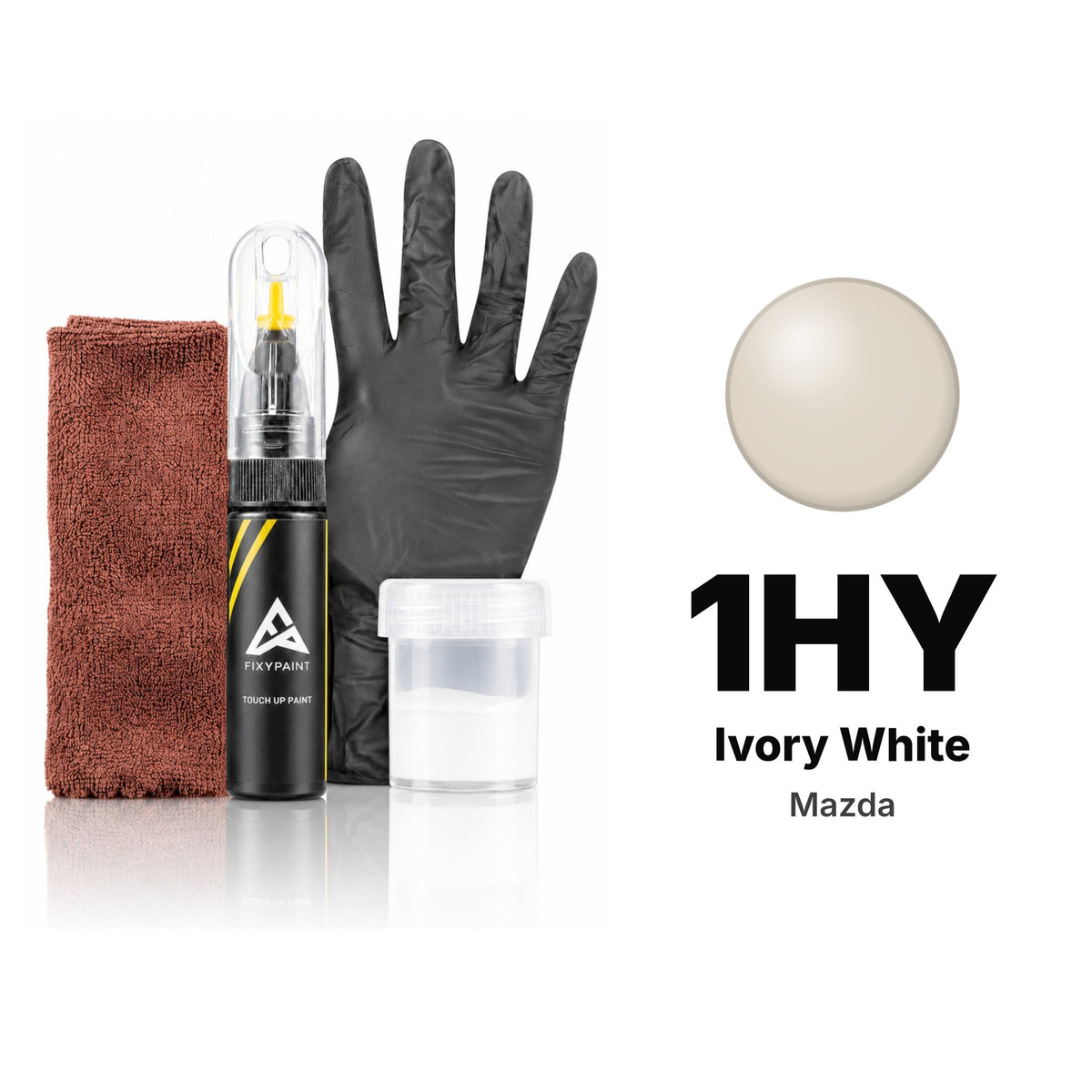 Touch-up paint for Mazda 1HY Ivory White, Complete kit