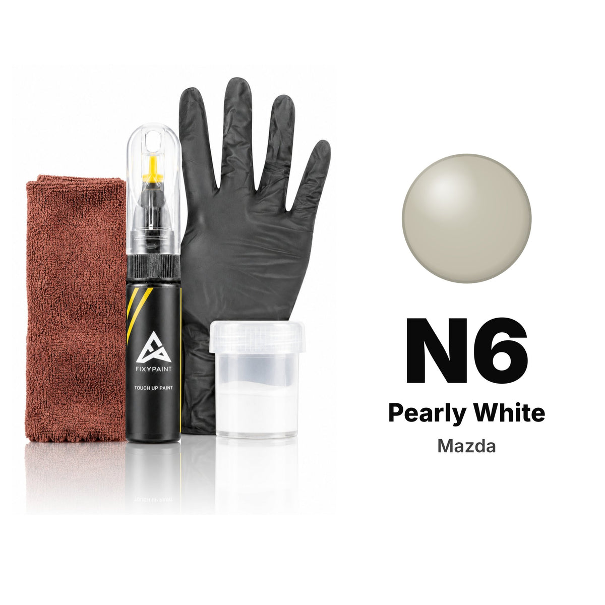 Touch-up paint for Mazda N6 Pearly White, Complete kit
