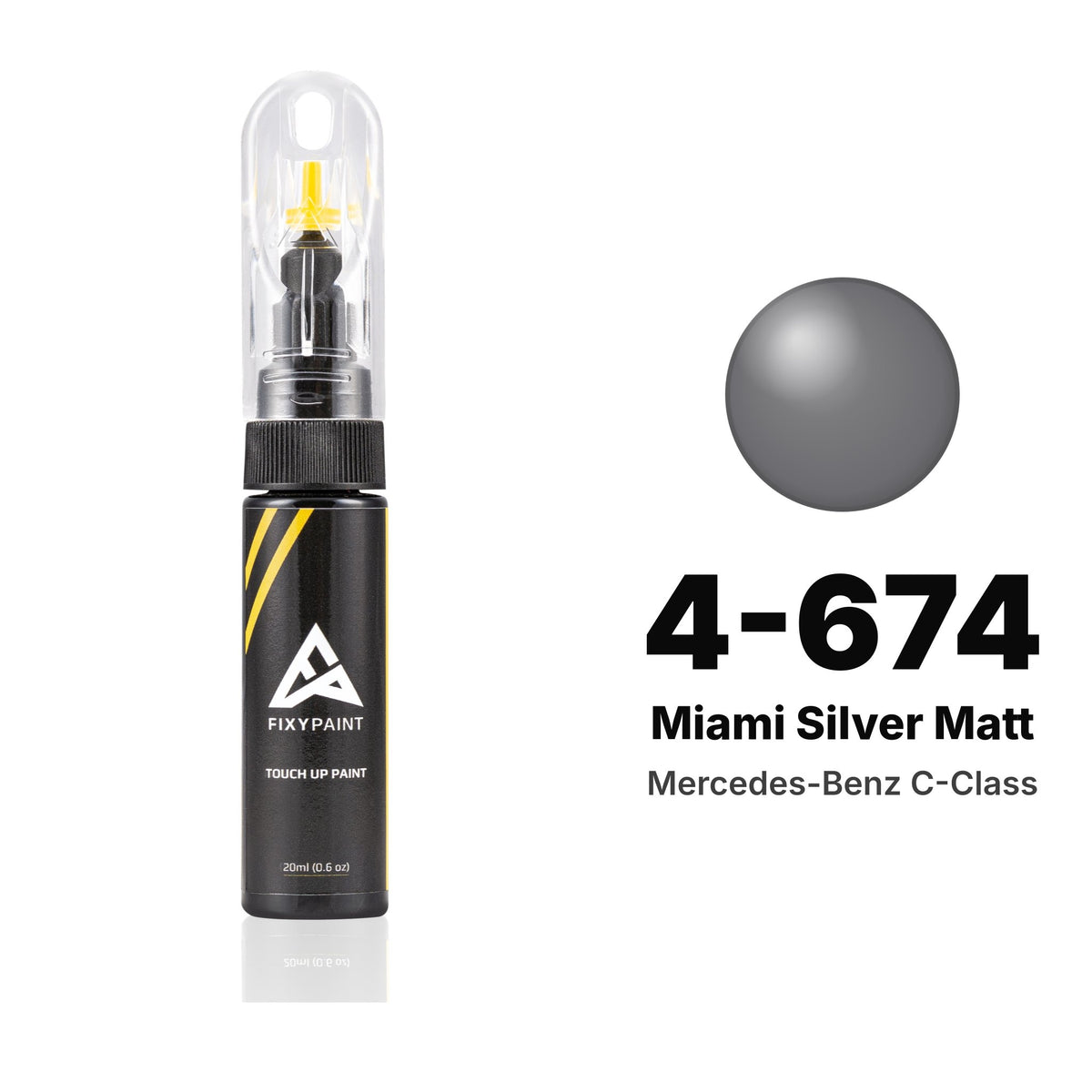 Touch-up paint for Mercedes-Benz C-Class 4-674 Miami Silver Matt, Basic kit