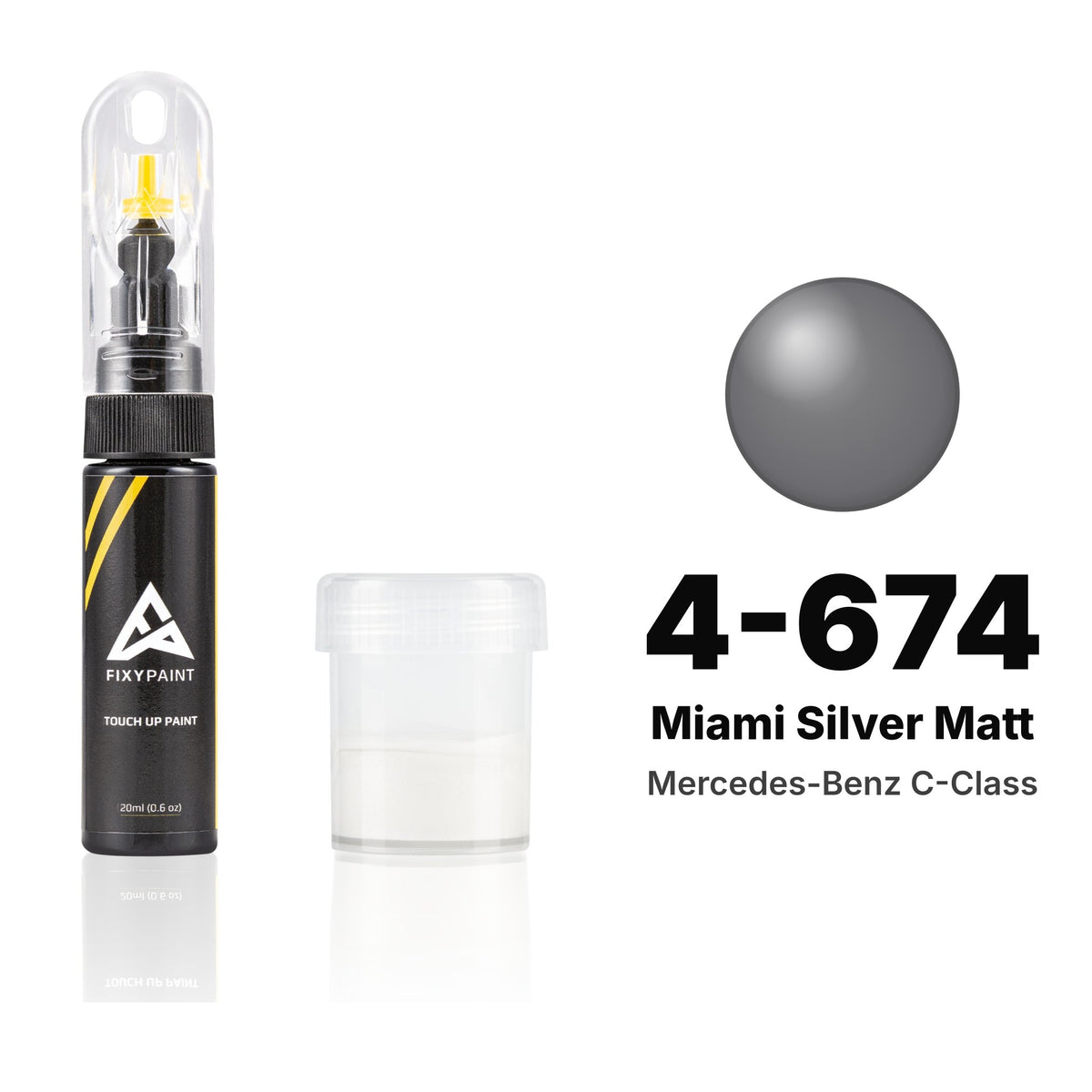 Touch-up paint for Mercedes-Benz C-Class 4-674 Miami Silver Matt, Standard kit