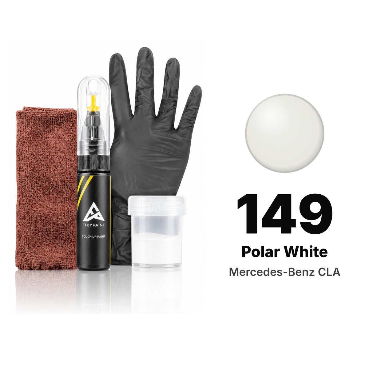 Lackstift für Mercedes-Benz CLA – 149 Polar White (ab 2017), Set Komplett