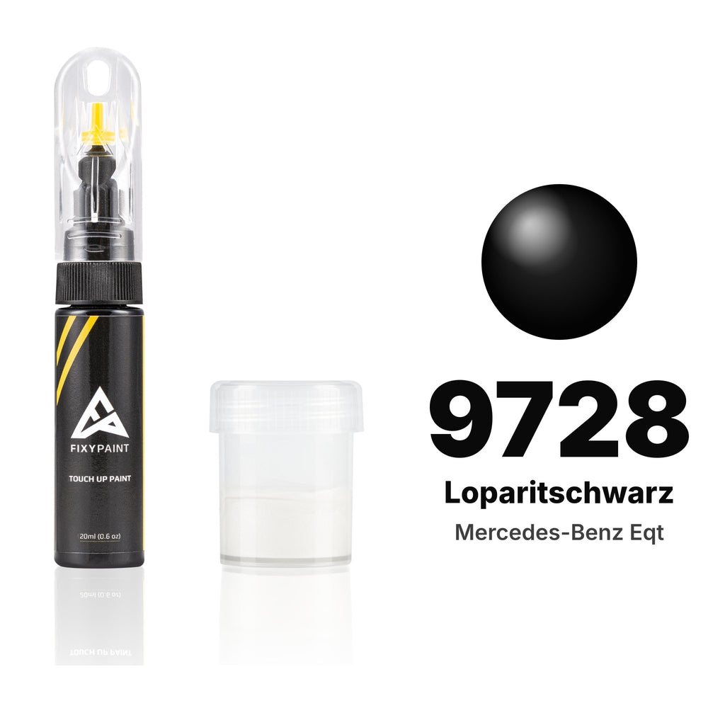 Peinture de retouche pour Mercedes-Benz EQT – 9728 Loparitschwarz (depuis 2025), kit Standard
