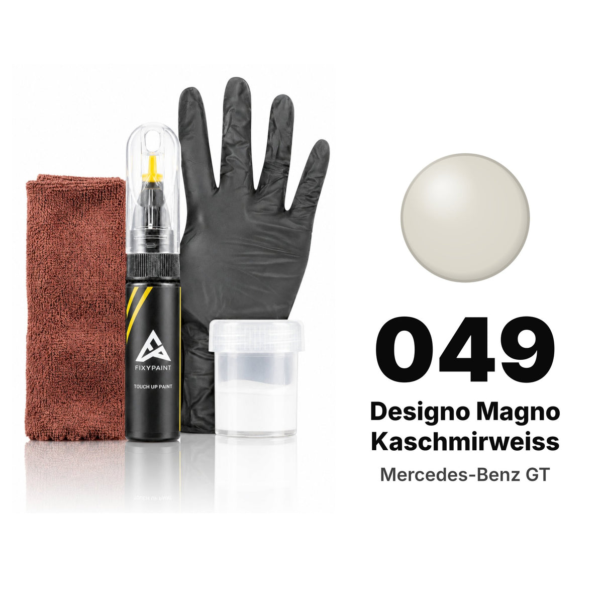 Touch-up paint for Mercedes-Benz GT 049 Designo Magno Kaschmirweiss, Complete kit