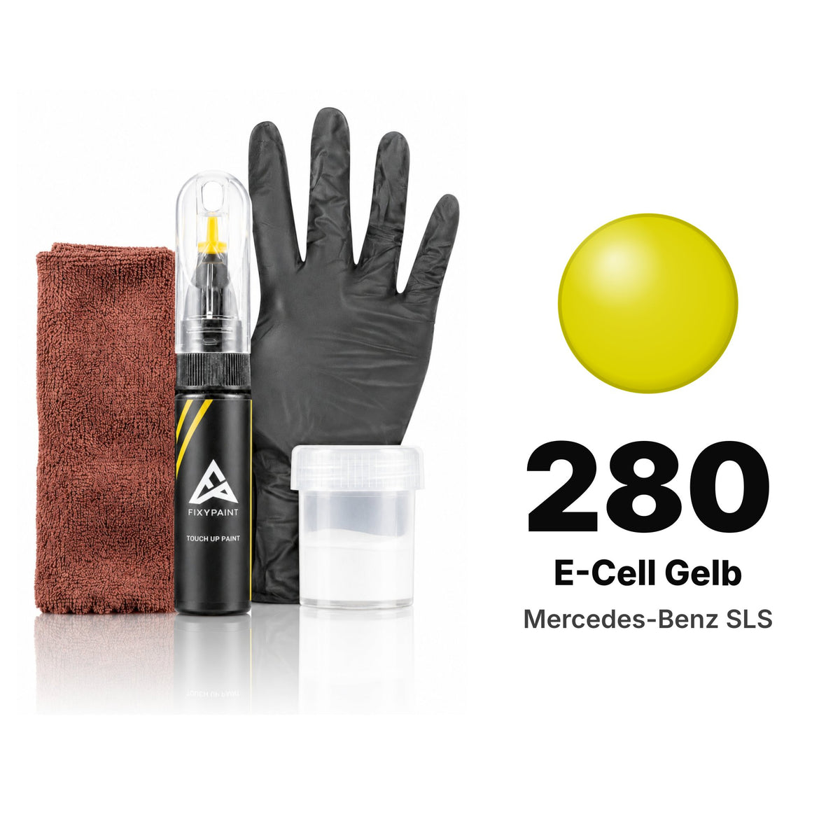 Touch-up paint for Mercedes-Benz SLS 280 E-Cell Gelb, Complete kit