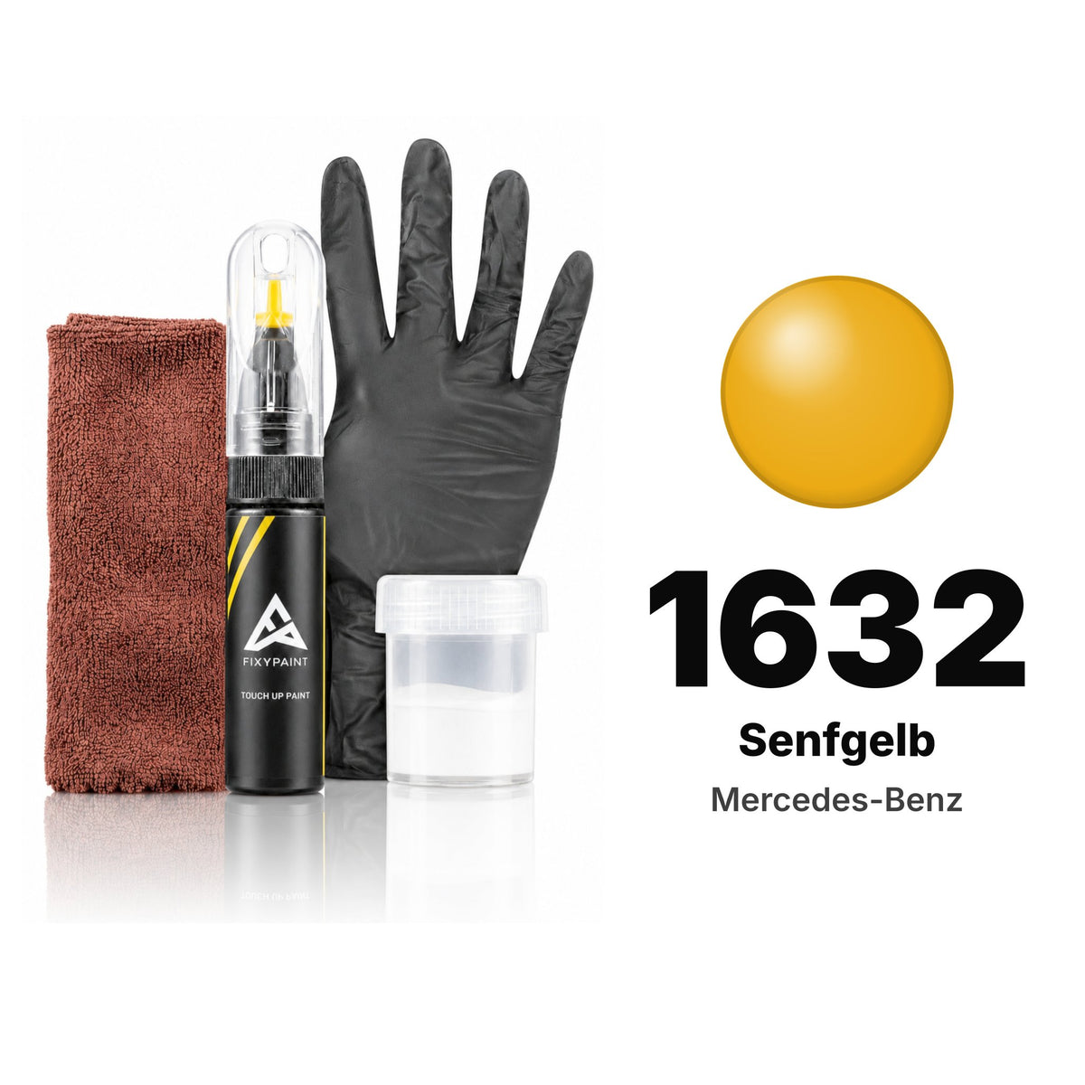 Vernice ritocco per Mercedes-Benz – 1632 Senfgelb (tutti i modelli, 1982–1990), kit Completo