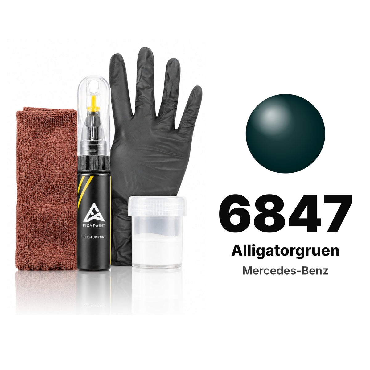 Lackstift für Mercedes-Benz – 6847 Alligatorgruen (alle Modelle, ab 2006), Set Komplett