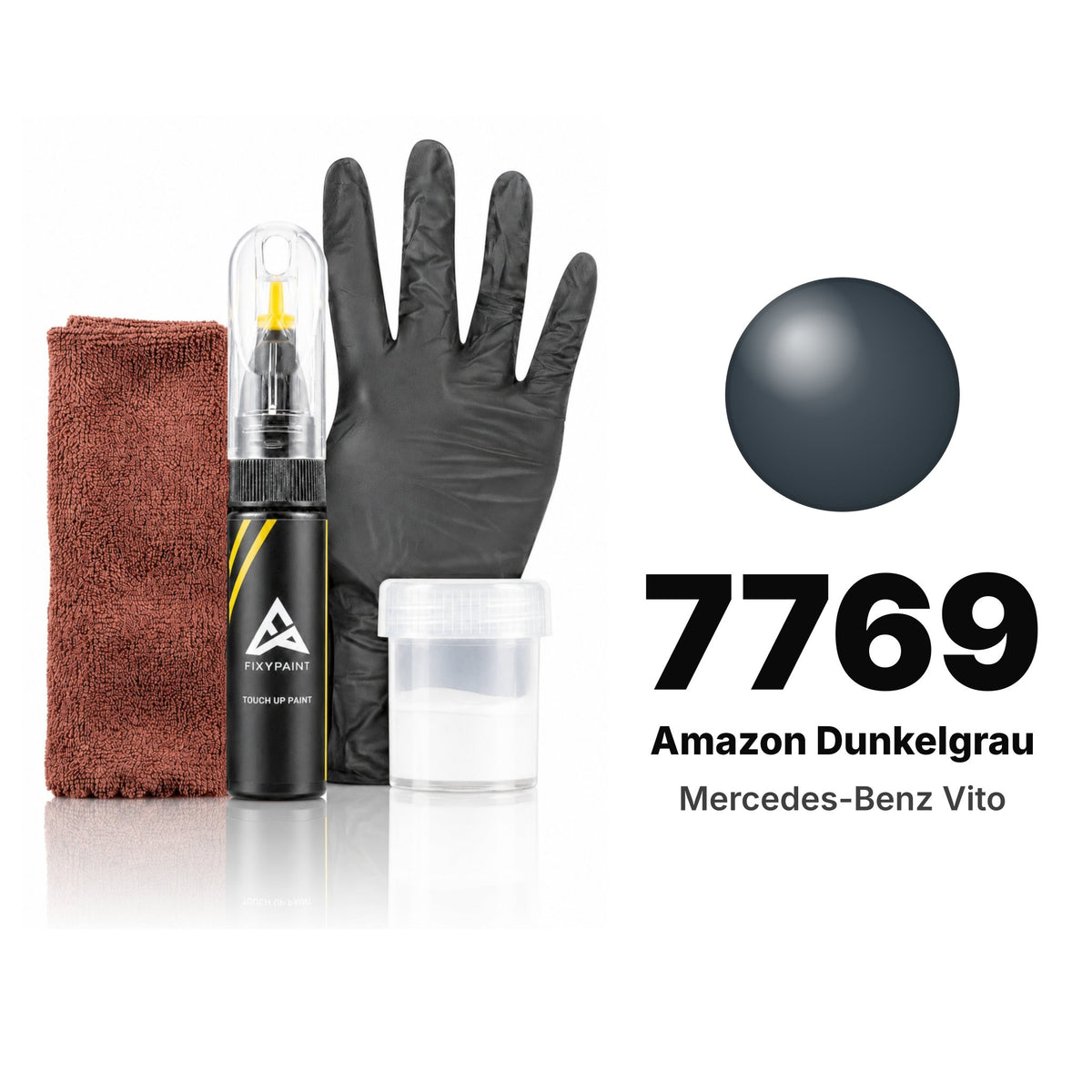 Lackstift für Mercedes-Benz Vito – 7769 Amazon Dunkelgrau (2018–2021), Set Komplett