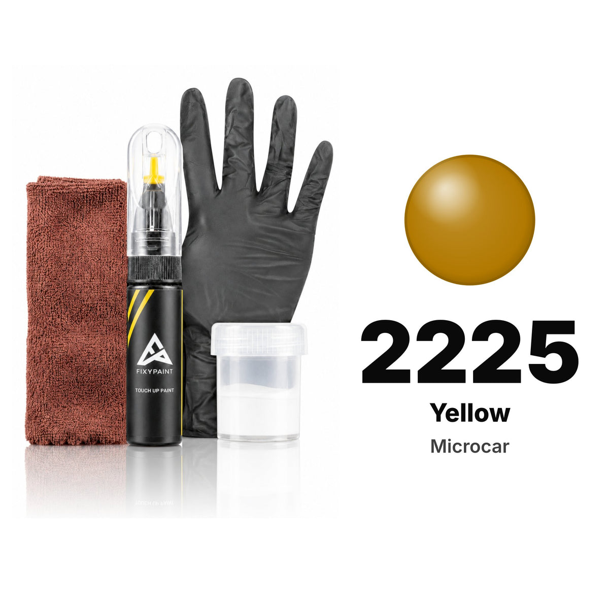 Touch-up paint for Microcar 2225 Yellow, Complete kit