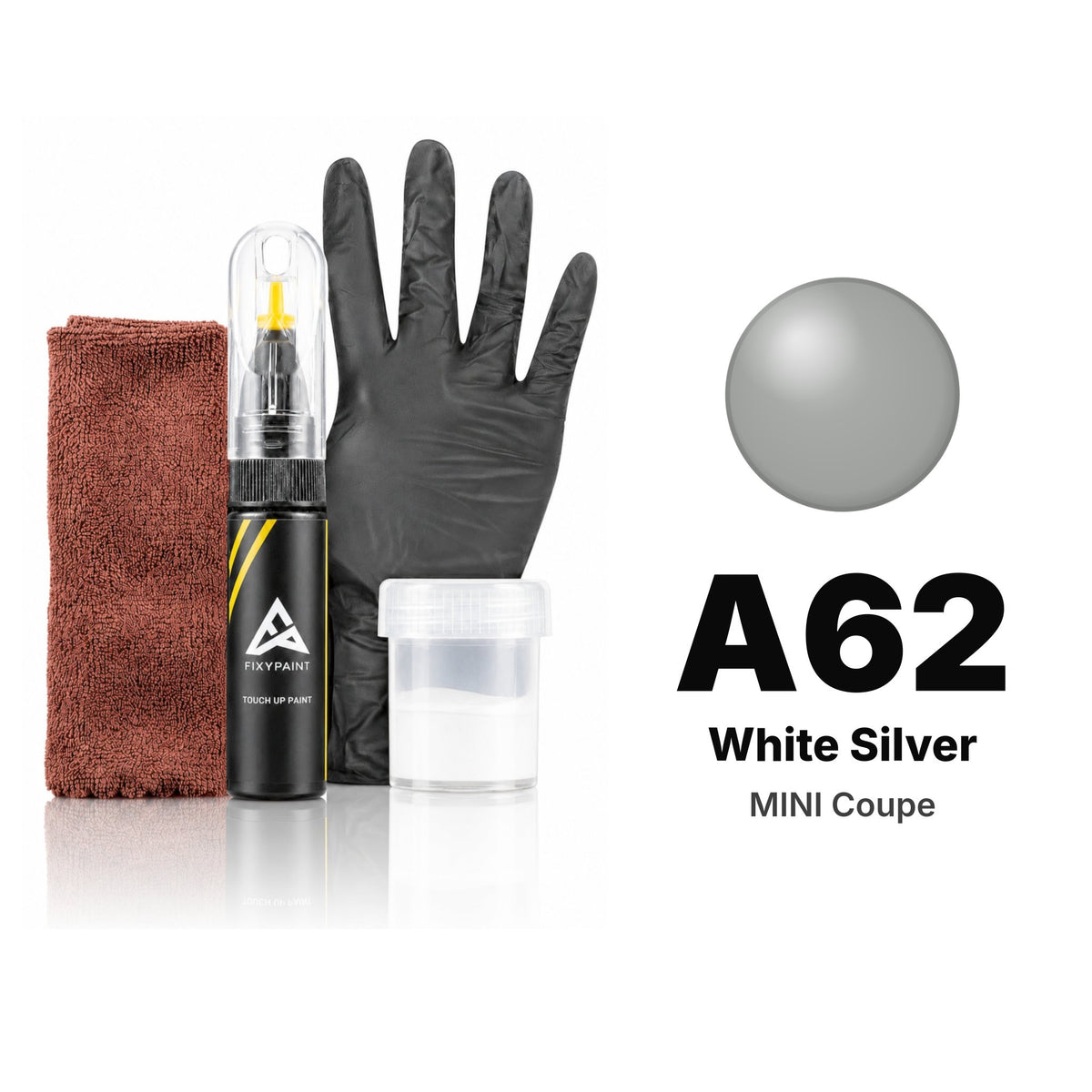 Vernice ritocco per MINI Coupe – A62 White Silver (2012–2015), kit Completo