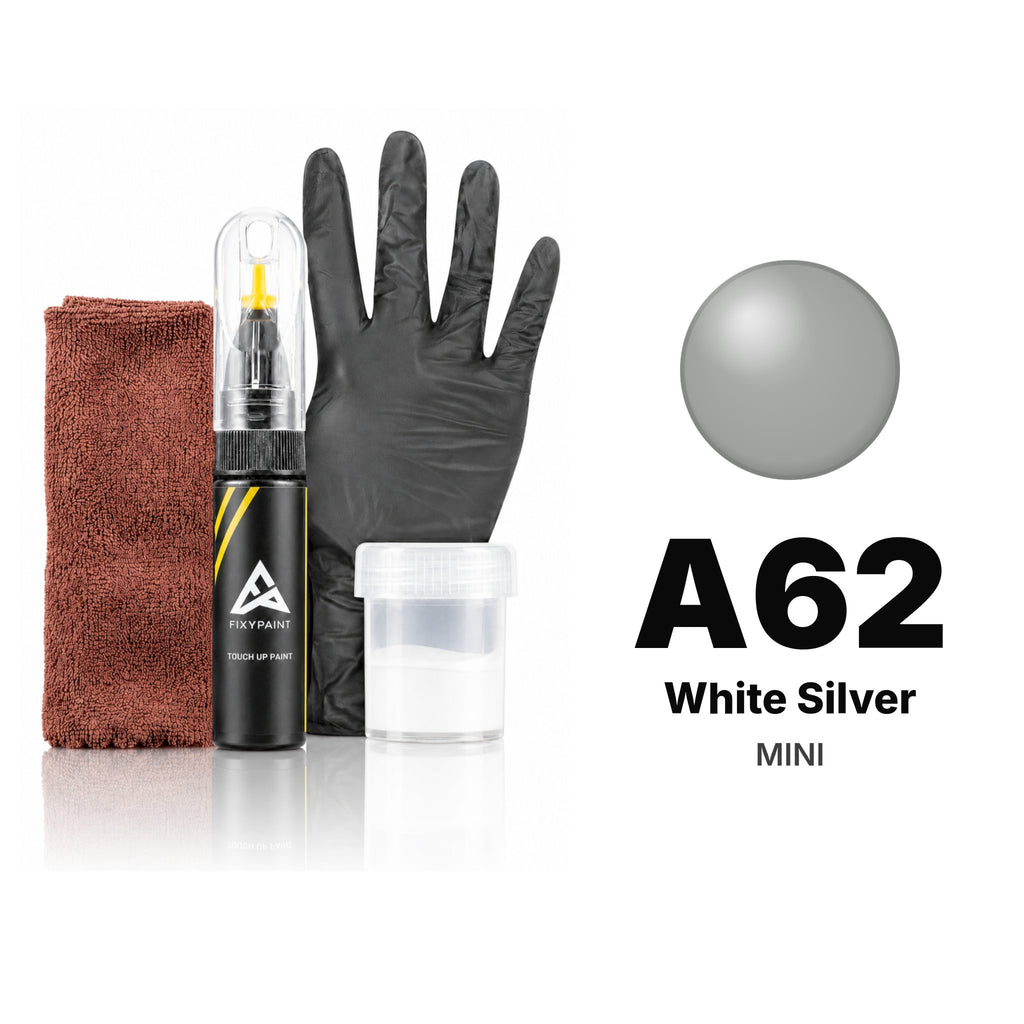 Vernice ritocco per MINI – A62 White Silver (tutti i modelli, 2007–2024), kit Completo