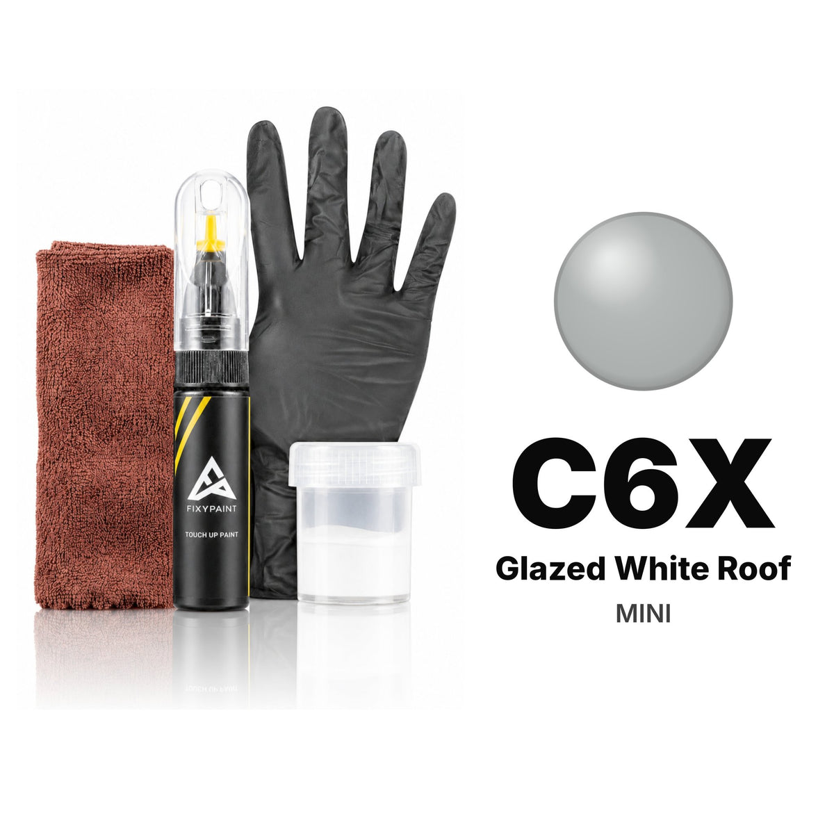 Touch-up paint for MINI C6X Glazed White Roof, Complete kit