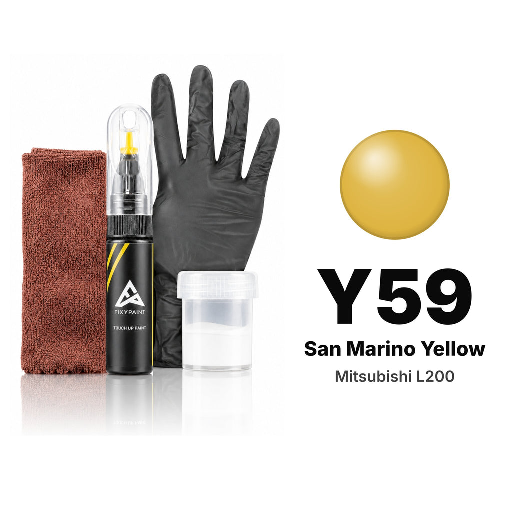Touch-up paint for Mitsubishi L200 Y59 San Marino Yellow, Complete kit