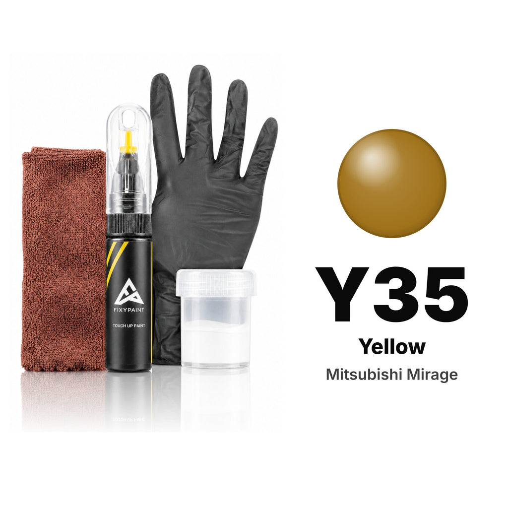 Lackstift für Mitsubishi Mirage – Y35 Yellow (ab 2019), Set Komplett