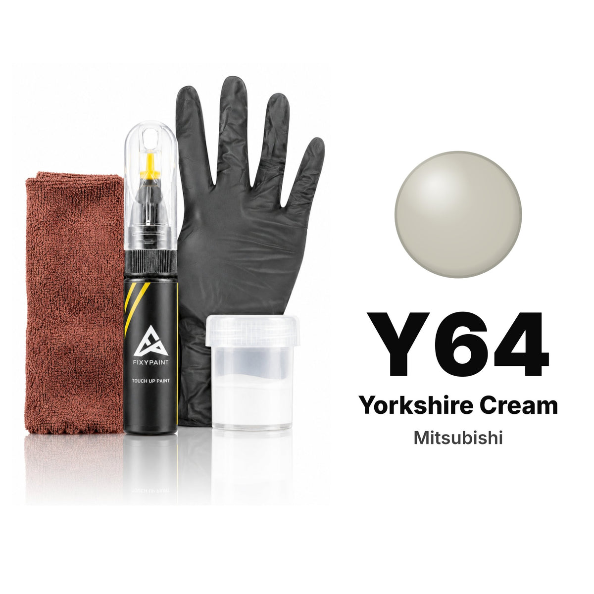 Touch-up paint for Mitsubishi Y64 Yorkshire Cream, Complete kit