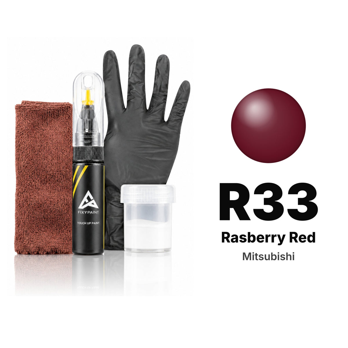 Touch-up paint for Mitsubishi R33 Rasberry Red, Complete kit