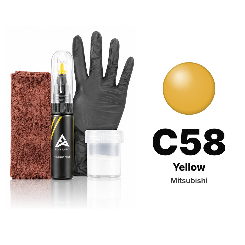 Touch-up paint for Mitsubishi C58 Yellow, Complete kit