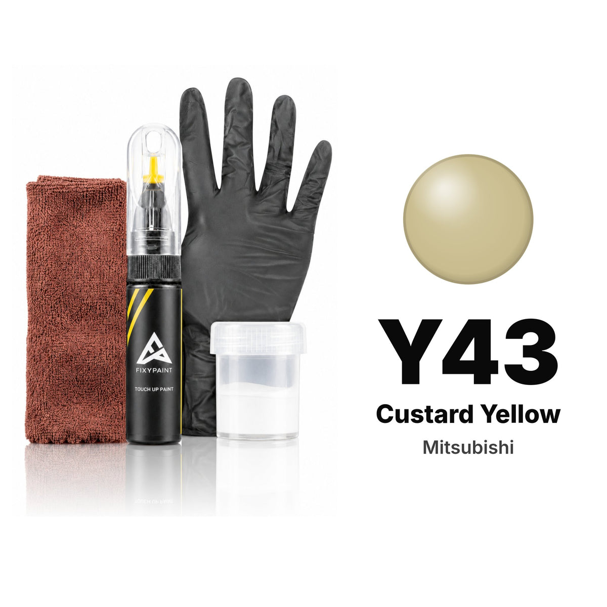 Touch-up paint for Mitsubishi Y43 Custard Yellow, Complete kit