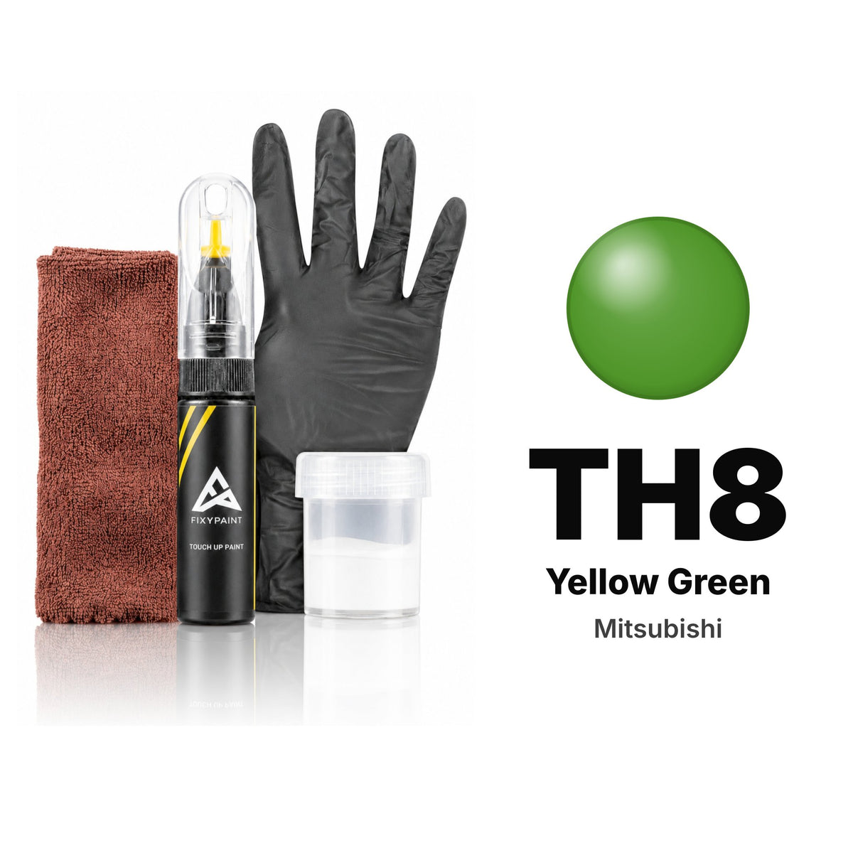 Touch-up paint for Mitsubishi TH8 Yellow Green, Complete kit