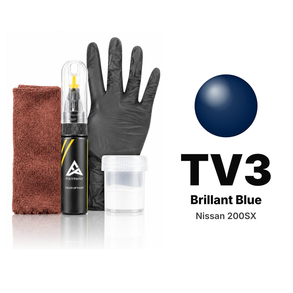 Lackstift für Nissan 200SX – TV3 Brillant Blue (2000–2004), Set Komplett
